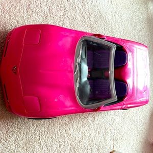 Vintage 2001 Mattel Barbie Pink Corvette Remote Control Car LIGHTS **NO REMOTE*